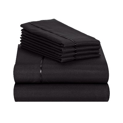 Black King 6 Pc Rayon From Bamboo Solid Performance Sheet Set - Luxclub ...