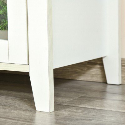 Modern White Entertainment Center with Spacious Storage