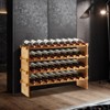 TROPOW Stackable Wine Rack, 4 Tier Wooden Wine Storage Rack, Bamboo Wine Display Shelves, Wobble-Free Wine Holder Freestanding Floor Wine - 2 of 4