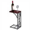 Slickblue Modern C Shape Side Table, Compact Brown Wood Top End Table for Apartment, Bedroom, or Office - 3 of 4