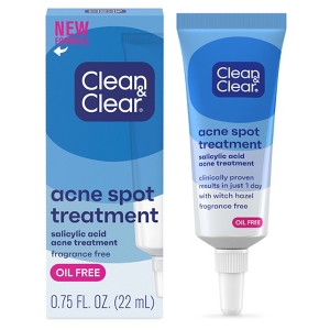 Clean & Clear Advantage Acne Spot Treatment Gel Cream with Salicylic Acid and Witch Hazel - .75 fl oz - 1 of 4