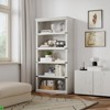 Space-Saving 5-Tier Bookcase - 67.4"H Woodgrain Display Storage Shelves, Modern Profile - 2 of 4
