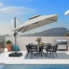 PURPLE LEAF Outdoor Cantilever Umbrellas with Base Large Patio Umbrella Offset Umbrella 360 Degree Rotation - 2 of 4