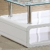 miBasics Taviota Contemporary Glass Top Coffee Table White/Chrome: Modern Rectangular with Storage Base, Metal & Wood Frame - 3 of 3