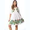 Riviera Sun Womens Short Sleeve Rayon Crepe Short Dress with Multicolored Embroidery - 2 of 4