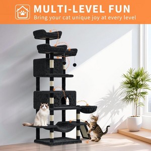 68.5in Tall Indoor Cat Tree for Large Cats, Upgraded Heavy Duty Cat Tower with Scratching Posts/Condo/Plush Perches/Hammocks/Dangling Balls - 1 of 4