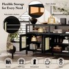 PAGED Bohemian Rattan Storage Cabinet with Adjustable Shelves, Push-to-Open Sideboard Cabinet, Ash Veneer Buffet Cabinet, Pantry Cabinet - 4 of 4