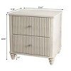 Mid Century Wood Nightstand with Fluted Drawers & Metal Handles, 3-Drawer End Table for Bedroom Storage-3irtyhousy - 4 of 4