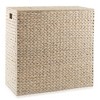 Casafield 2-Section Laundry Hamper with Lid and Removable Liner Bags, Woven Water Hyacinth Laundry Basket Sorter for Clothes - 4 of 4