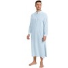 Men's Kaftan Robe Long Sleeve Thobe Button Down Henley Casual Side Split Gown Shirt - 2 of 4