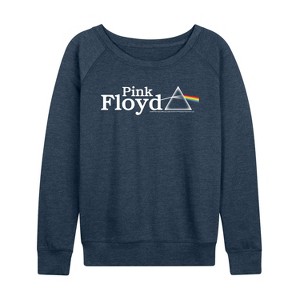 Women's - Pink Floyd - Dark Side Lightweight French Terry Wide Neck Long Sleeve Graphic Shirt - 1 of 4