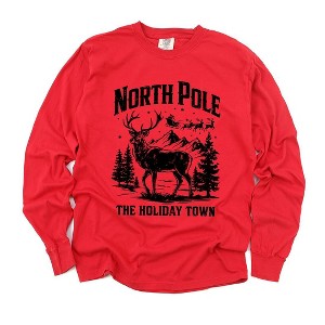Simply Sage Market Women's The Holiday Town Long Sleeve Garment Dyed Tee - 1 of 4