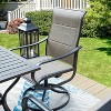 Patio Set with Steel Table with 1.57" Umbrella Hole & 360 Swivel Sling Arm Chairs - Captiva Designs - 2 of 4