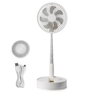 VEVOR 8 Inch Foldable Oscillating Standing Fan with Remote Control, 4 Speed Adjustable Portable Desk Quiet Fan, 7200mah Small Fan - 1 of 4