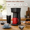 ZAFRO Coffee Maker, Mini Single Serve Coffee Maker Brewer Includes 14Oz, Thermal Travel Mug with Stainless Steel Interior, Reusable Filter, for Home - 3 of 4