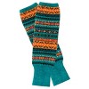 Wrapables Women's Bohemian Winter Warm Long Leg Warmers, Knee High Boot Socks, Teal - 2 of 4