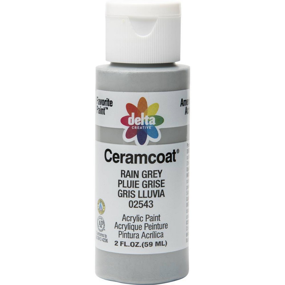 2 fl oz Acrylic Craft Paint Rain Gray - Delta Ceramcoat: Non-Toxic Water-Based, Art & Stationery, Ages 13+