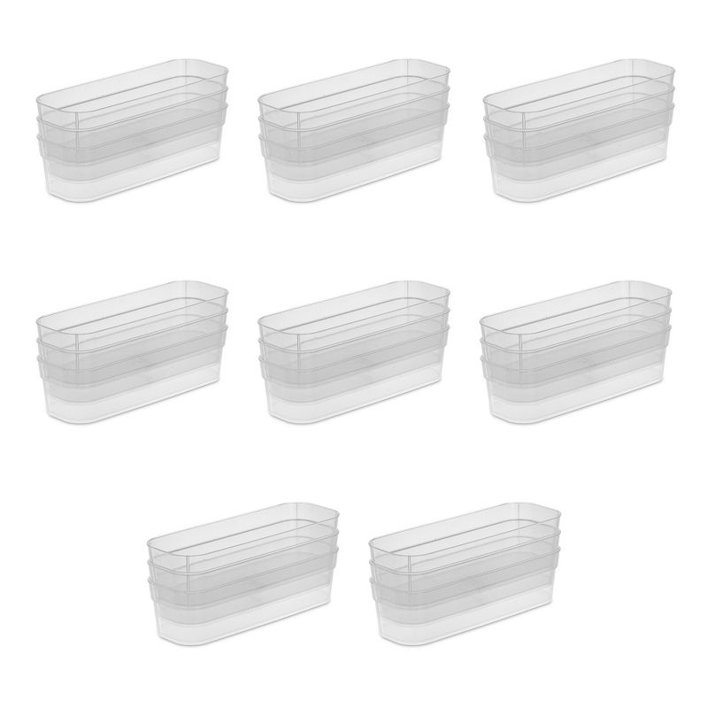 Sterilite Narrow Storage Trays with Sturdy Banded Rim and Textured Bottom for Desktop and Drawer Organizing, 4 of 7