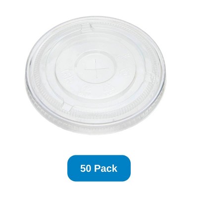 Inno-Pak Flat Lid for 12-24 oz Cold Cup Recycled Plastic - Pack of 50