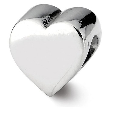 Black Bow Jewelry Sterling Silver Heart Shape Bead Charm