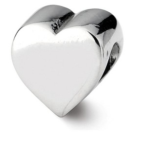 Black Bow Jewelry Sterling Silver Heart Shape Bead Charm - 1 of 4
