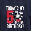 Girls' - Disney - Today's My 5th Birthday Graphic Long Sleeve Fleece Sweatshirt - 2 of 4