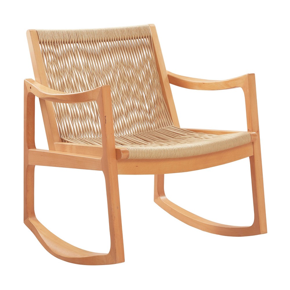 Photos - Rocking Chair Roxby Modern Handwoven Rope  Natural - Linon
