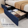 Queen Bed Frame with Storage Drawers, Adjustable Headboard, Faux Leather Upholstery, No Box Spring Needed - 3 of 4