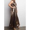 Women's Metallic Wide Leg Jumpsuit - GLAM - 3 of 4