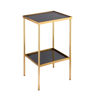 Shea Side Accent Table with Shelf Black/Gold - Carolina Chair & Table