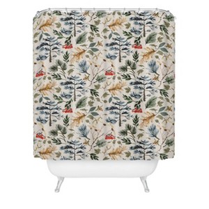 Deny Designs Marta Barragan Camarasa Pine Sprigs and Wildlife Shower Curtain - 1 of 2