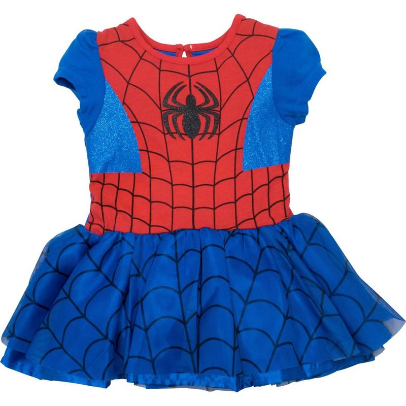 Marvel Spider-Man Tulle Cosplay Dress Leggings and Headband 3 Piece Newborn to Little Kid , 2 of 8