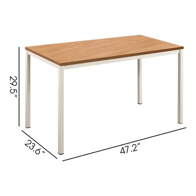 Vynxaria Harry Contemporary Wood & Metal Computer Desk in Oak - Durable & Eco-Friendly Design