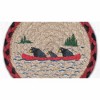Earth Rugs Bears in Canoe Round Coaster – 7"x7" Rustic Jute Lodge Accent with Wildlife Design - 3 of 3