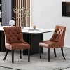 KWPZQEB Dining Chairs Set of 2, Wingback Dining Room Chairs with Upholstered & Tufted Button, Mid Century Kitchen Chairs with Wood Frame - 2 of 4