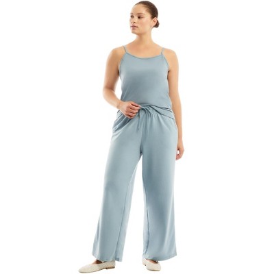 June + Vie by Roaman's French Terry Wide-Leg Pant