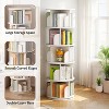 5-tier rotating bookshelf, 360° display circular rotating bookshelf tower, white - 3 of 4