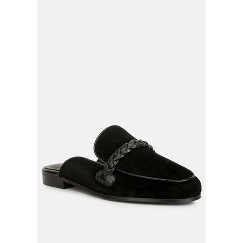 Женские сабо Rag & Co Womens Lavinia Suede Leather Braided Detail Mules 9