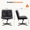 NicBex PU Leather Armless Office Chair with Wheels,Criss Cross Chair with Adjustable  Height,Cozy Gaming Chair,Desk Chair for Office - 3 of 4
