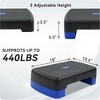 Fitvids 18" Workout Aerobic Stepper Platform with Adjustable Risers, Black/Blue - 2 of 4