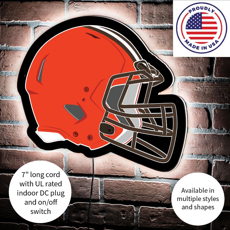 Evergreen Ultra-Thin Edgelight LED Wall Decor, Helmet, Cleveland Browns- 19.5 x 15 Inches Made In USA, 5 of 6