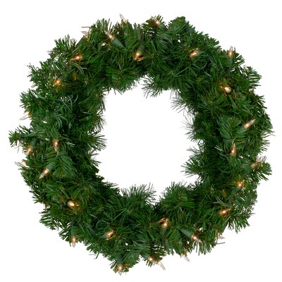 Northlight 16" Deluxe Windsor Pine Artificial Christmas Wreath - Clear Lights