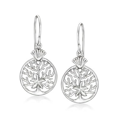 Ross-Simons Sterling Silver Sea Life Drop Earrings