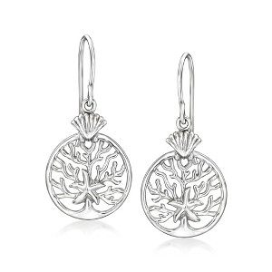 Ross-Simons Sterling Silver Sea Life Drop Earrings - 1 of 3