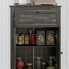 GlasFlength Kitchen Storage Accent Kitchen Cabinet Storage Cabinet Morden Sideboard Cabinet 2 Doors for Dining Room, Brown, 23.5"*11.8"*34.5" - 3 of 4