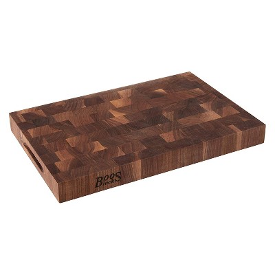 John Boos Classic Collection Walnut Wood Edge Grain Reversible Kitchen Countertop Butcher Chopping Block Cutting Board, 18 x 12 x 1.75 Inches