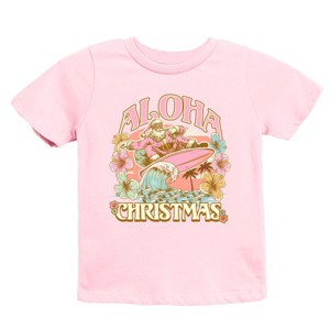 Aloha Christmas Surfing Santa - Youth Short Sleeve Graphic T-Shirt - 1 of 3