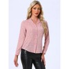 INSPIRE CHIC Women's Metallic Vintage Long Sleeve Gilding Shiny Dots Stars Top - 3 of 4