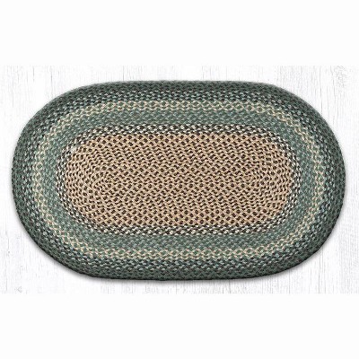 Earth Rugs Dark Green Oval Braided Rug – Durable Handcrafted Natural Fiber Floor Mat
