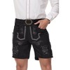 MISSKY Men's Faux Suede Embroidered Shorts with Belt - image 4 of 4